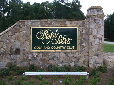 Royal Lakes CNC Routed Aluminum Gold Leaf Sign